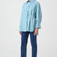 Camicia asimmetrica con cintura in misto cotone