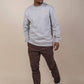 Maglione essenziale in cotone organico grigio mélange