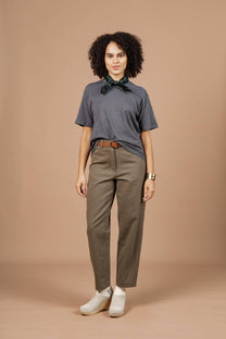 T-shirt boxy in canapa e cotone biologico grigio ardesia