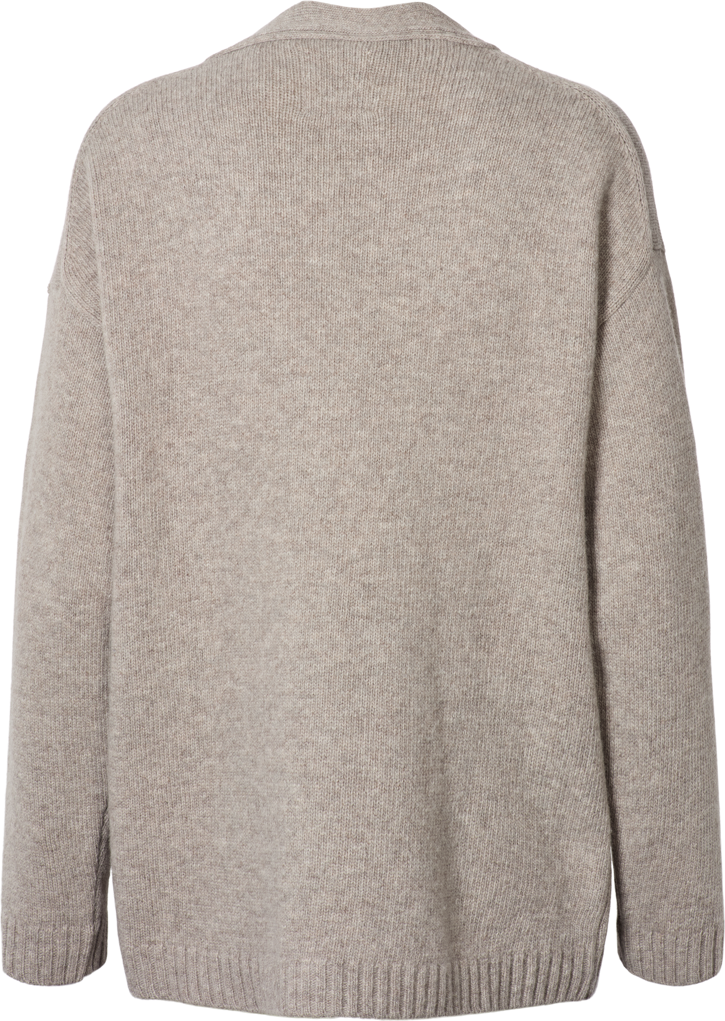 Cardigan Edith in lana d’agnello grigio pietra