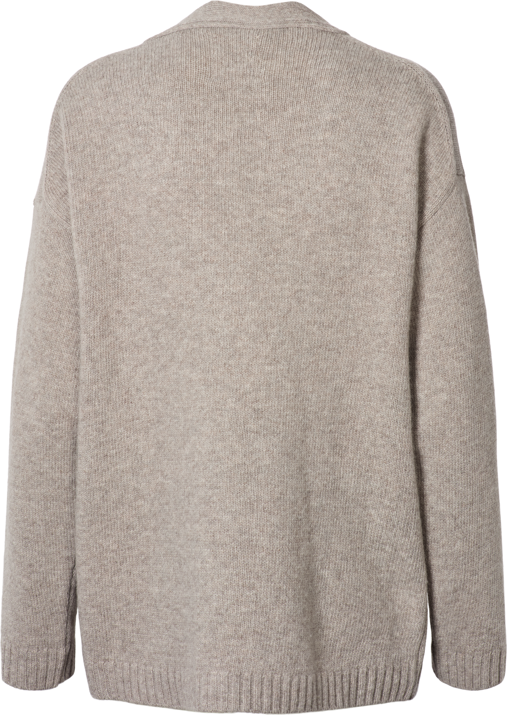 Cardigan Edith in lana d’agnello grigio pietra