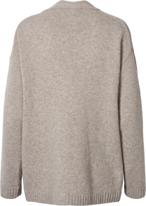 Cardigan Edith in lana d’agnello grigio pietra