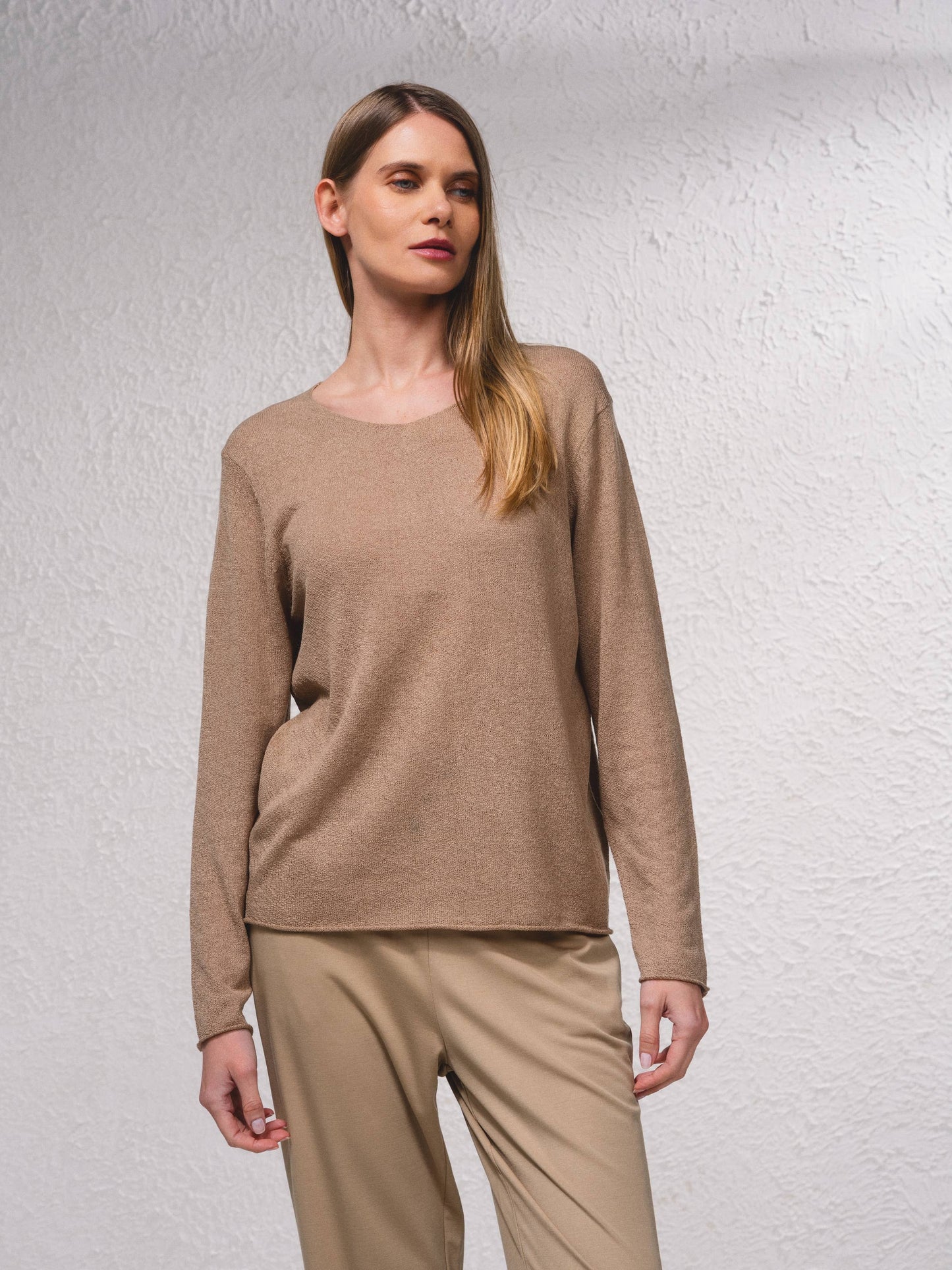 Maglione basic in maglia fine girocollo