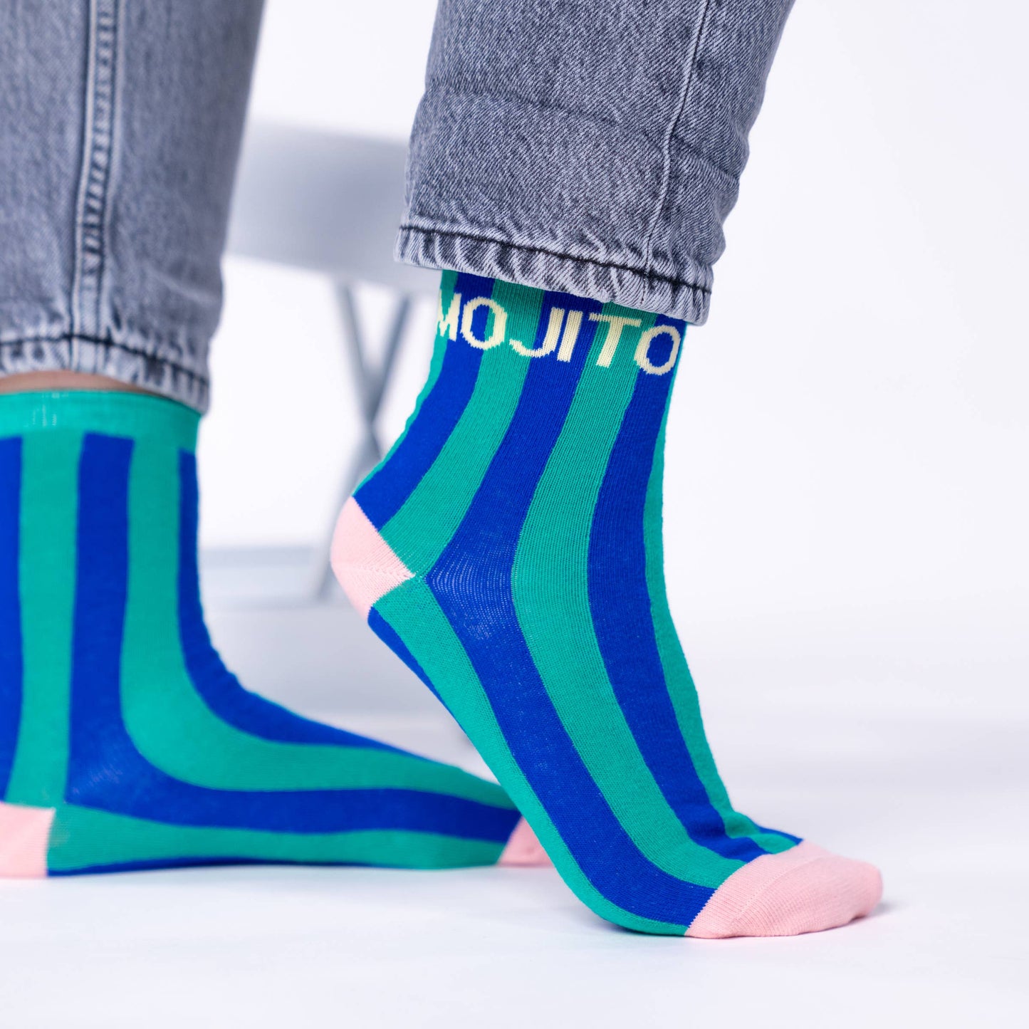 Calzini a righe Mojito in cotone pettinato