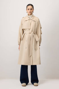 Trench oversize con maniche elasticizzate