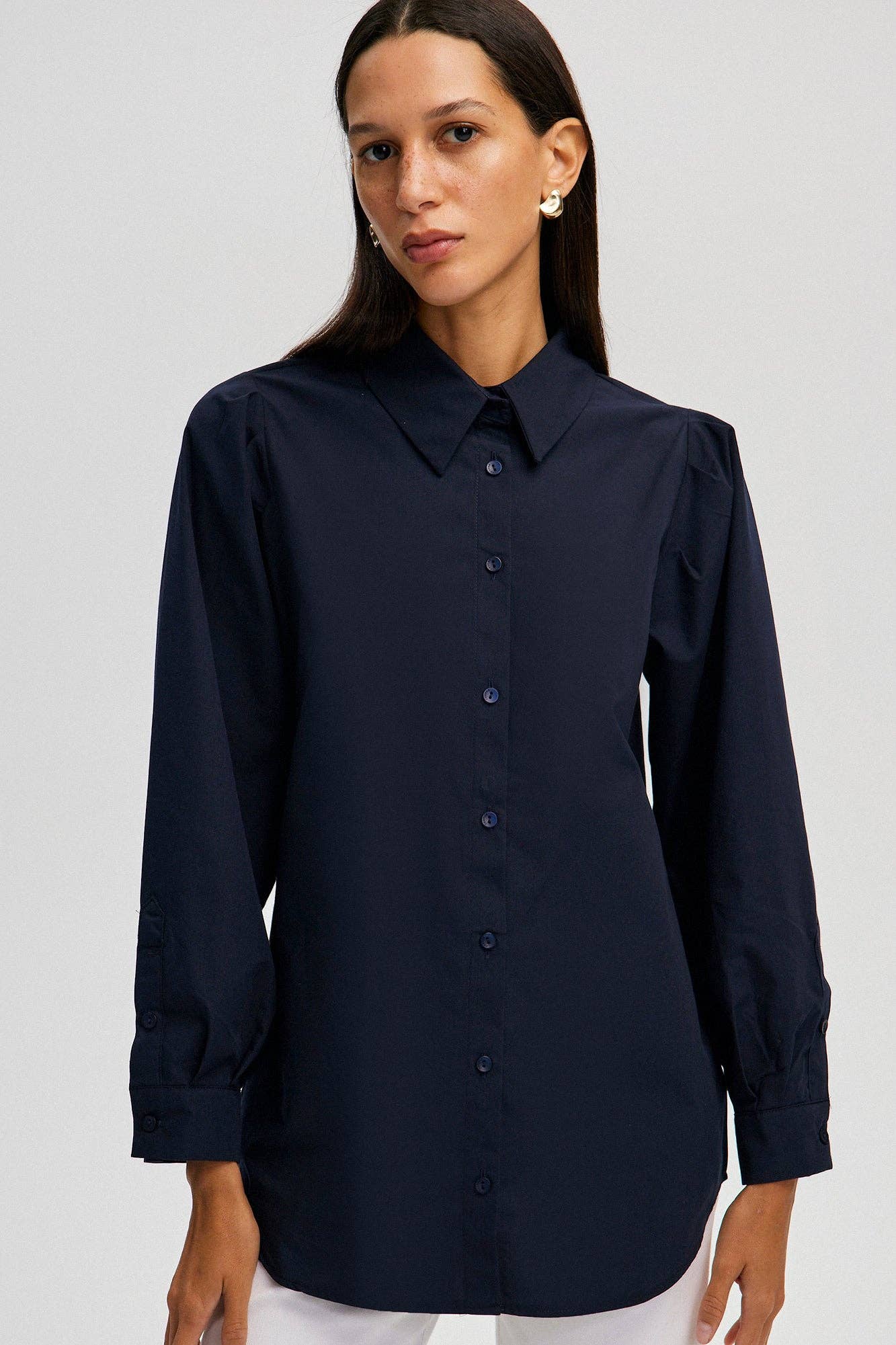 Camicia con maniche plissettate