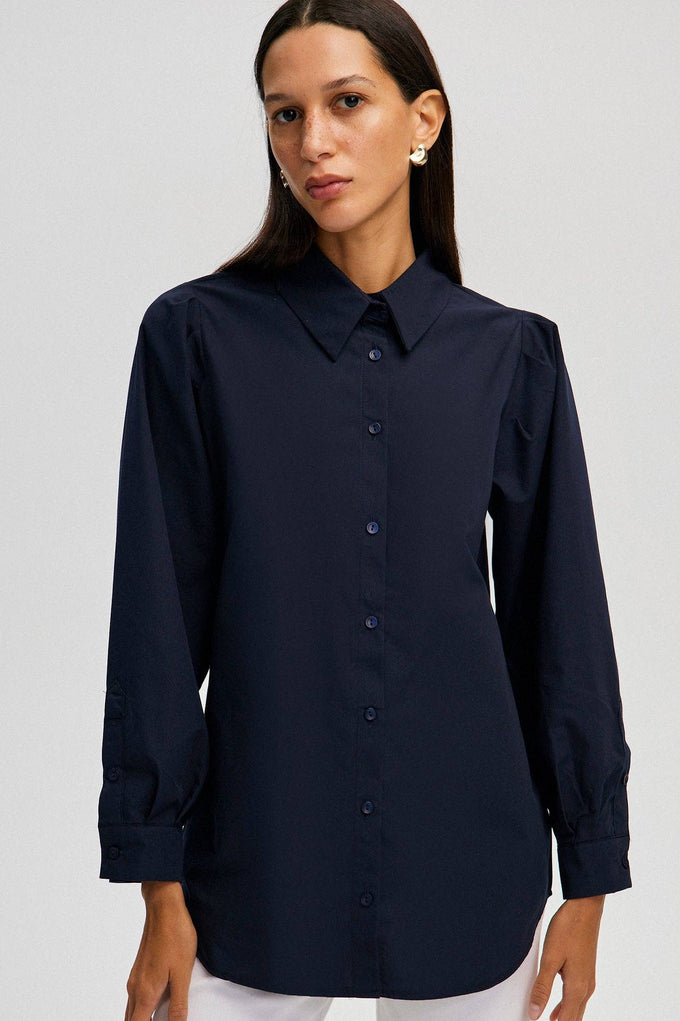 Camicia con maniche plissettate
