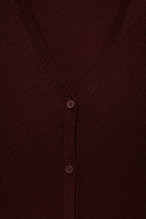 Cardigan in maglia rasata con scollo a V