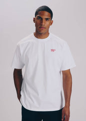 T-shirt oversize bianca con ricamo 