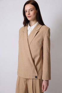 Blazer doppiopetto cammello relaxed fit
