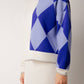 Maglione destrutturato in misto cashmere con intarsio a rombi