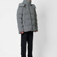 Bomber oversize pied de poule con cappuccio removibile