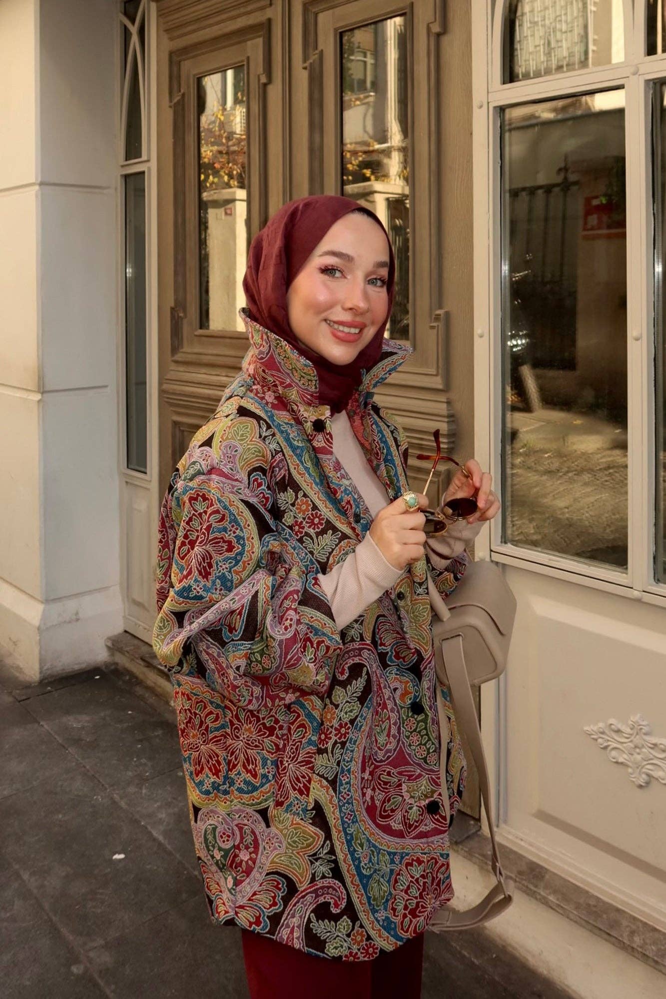 Giacca bomber fantasia paisley multicolor