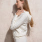 Maglione con cappuccio jacquard da donna