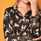 Camicia nera con stampa levrieri