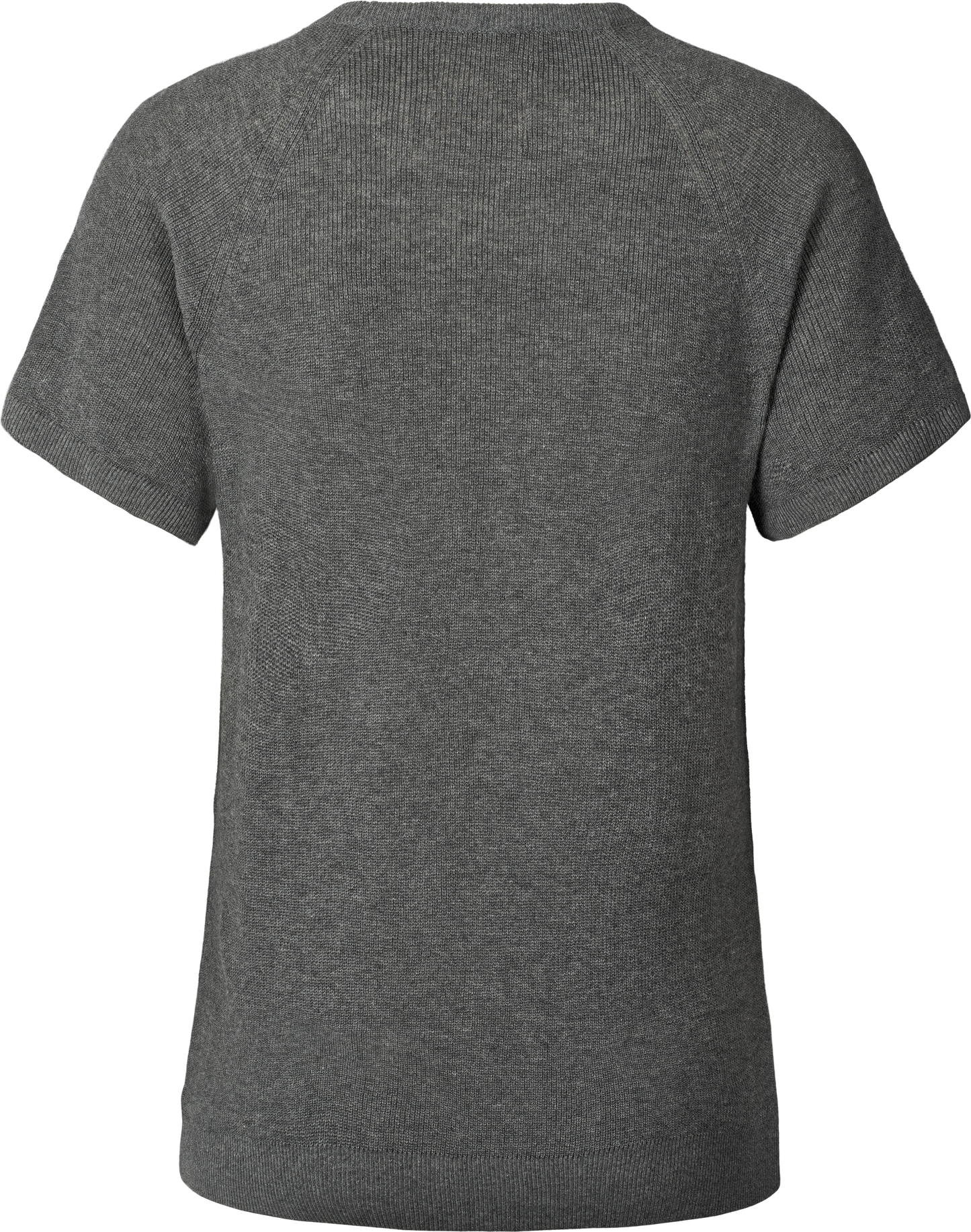 T-shirt in maglia Karen in cotone biologico grigio scuro mélange