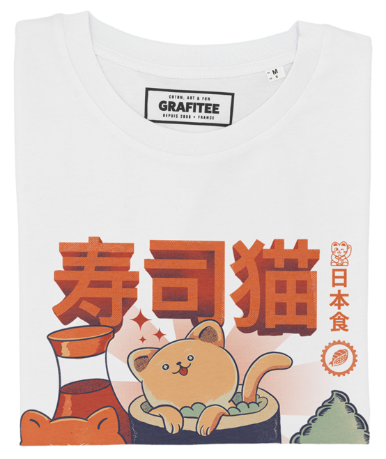 T-shirt Gatti e Sushi in cotone biologico