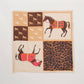 Foulard equestre patchwork con stampa animalier