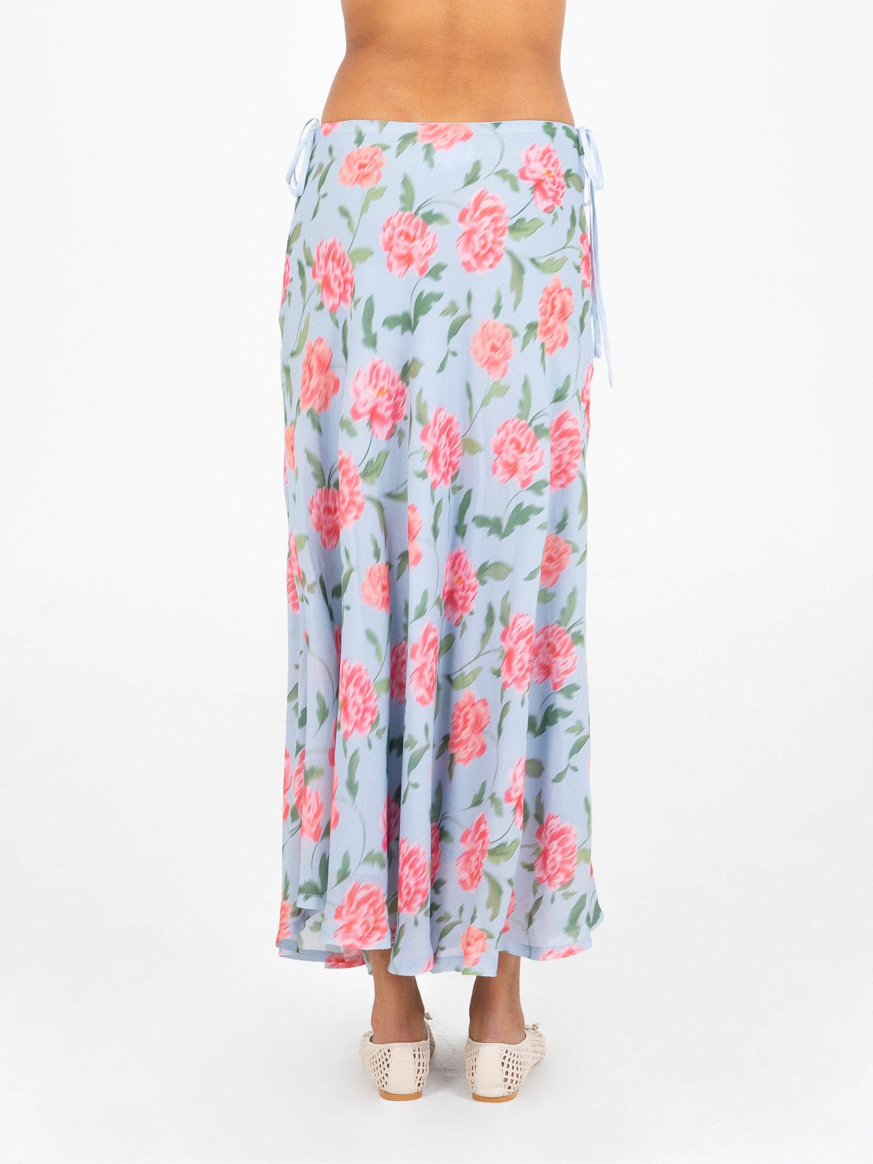 Gonna lunga in chiffon a fiori Floralis