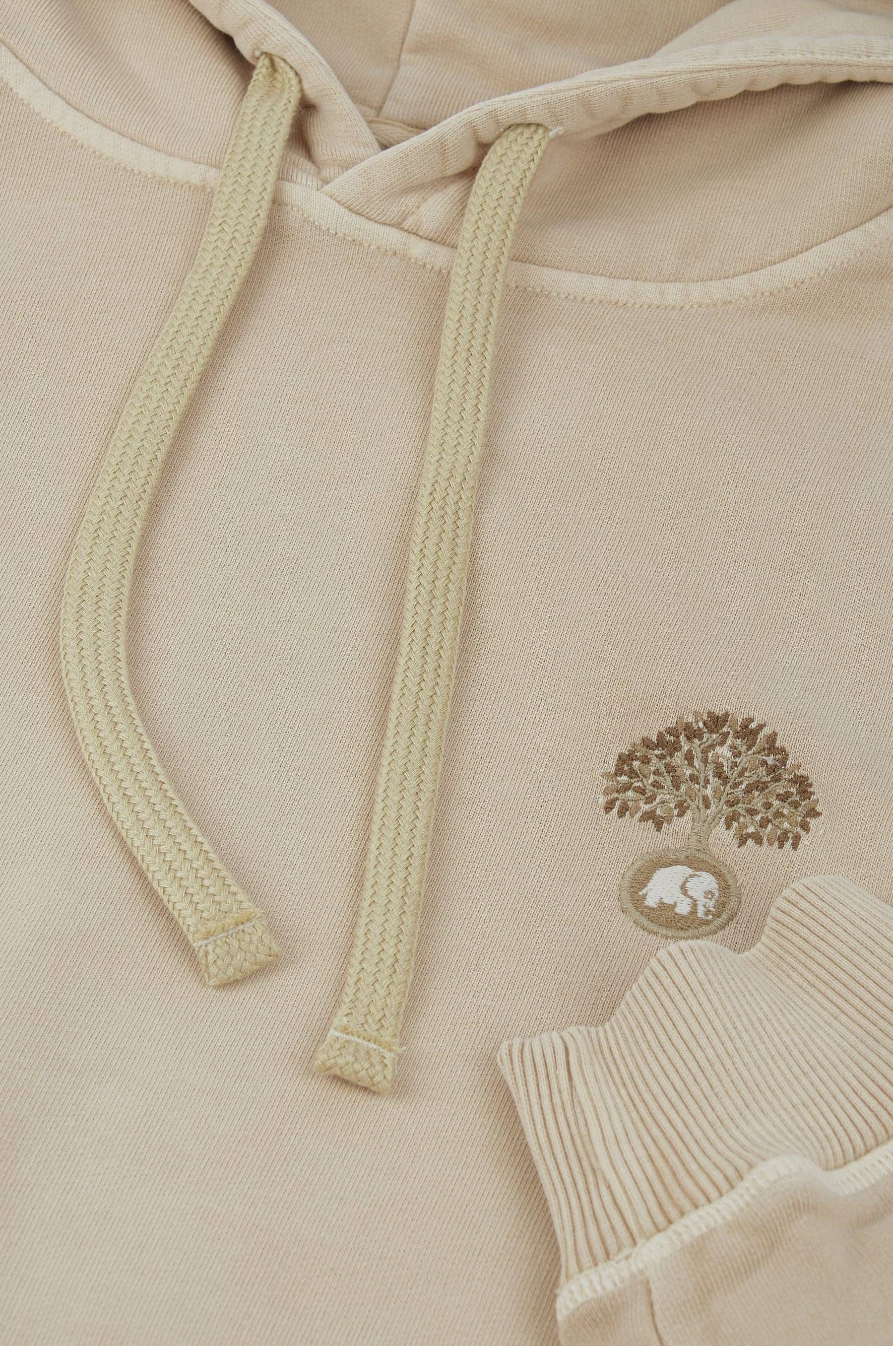 Felpa con cappuccio pesante in cotone biologico colore Eucalyptus