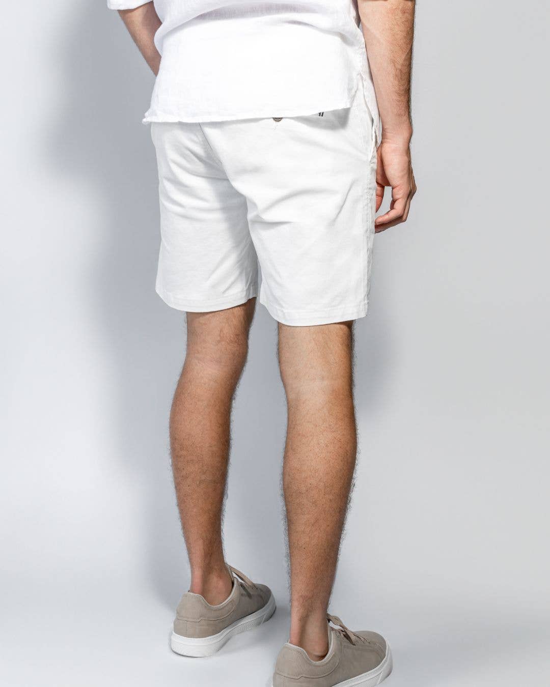 Pantaloncini elasticizzati color avorio