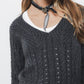 Maglione in maglia strutturata con scollo a V