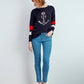 Maglione con ancora di paillettes