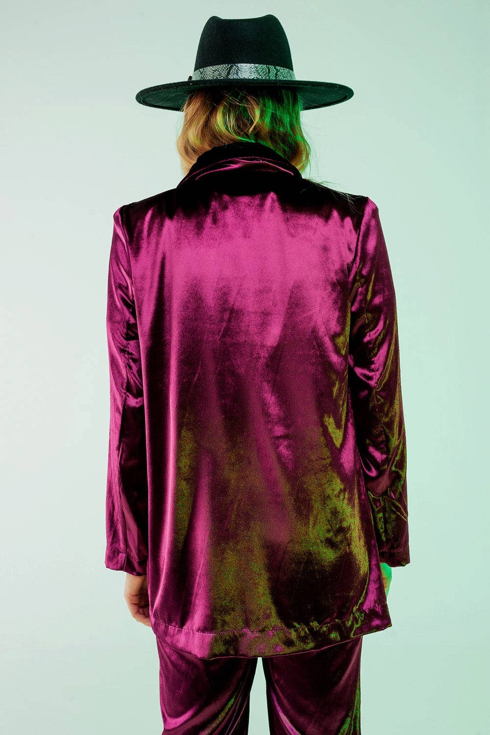 Blazer con revers a contrasto blu