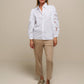 Blusa in cotone con maniche ricamate