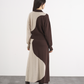 Set maglia e gonna lunga bicolore in maglia
