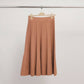 Gonna midi in maglia plissettata elasticizzata