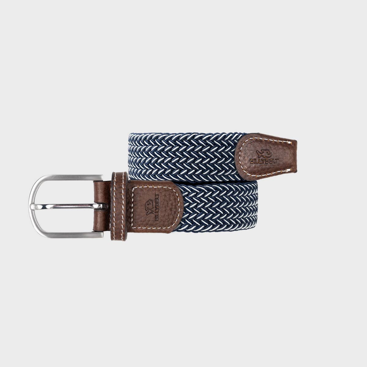 Cintura elastica intrecciata Bogotà blu e bianca