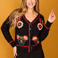 Cardigan Senda nero ricamato