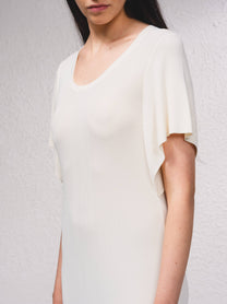 Abito midi in maglia a coste con maniche fluide