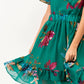 Abito corto boho floreale verde