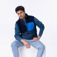 Gilet sherpa smanicato bicolore blu navy