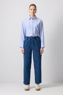 Pantaloni in denim con vita elasticizzata