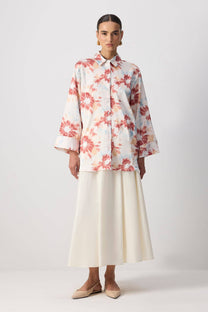 Camicia in raso a fantasia