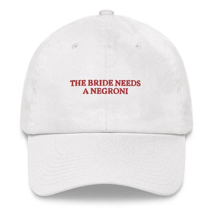 Cappellino ricamato “The Bride Needs a Negroni”