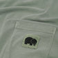 T-shirt pigmentata in cotone biologico verde salvia con taschino