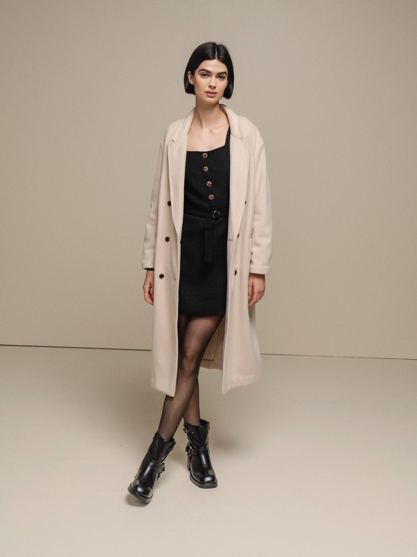 Cappotto lungo doppiopetto da donna