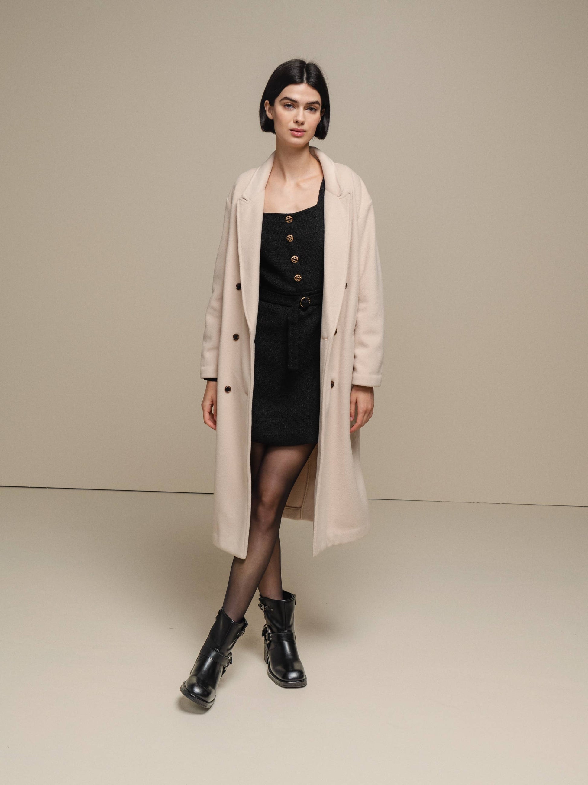Cappotto lungo doppiopetto da donna