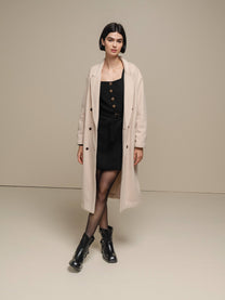 Cappotto lungo doppiopetto da donna