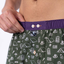 Boxer in cotone biologico fantasia campeggio