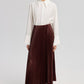 Gonna plissettata maxi a vita alta bordeaux