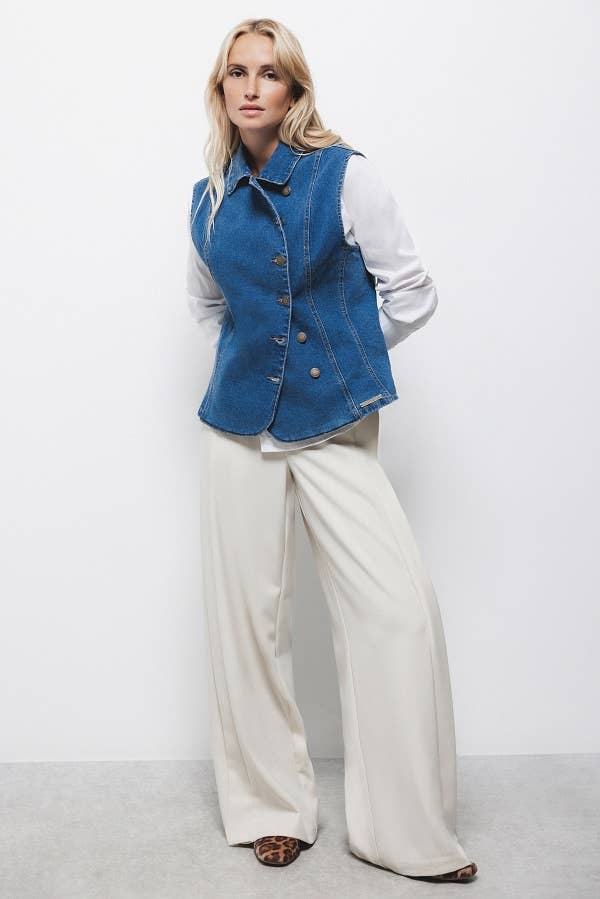 Gilet in denim da donna