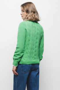 Maglione in maglia strutturata verde