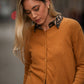 Cardigan in maglia cammello con bottoni
