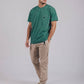 T-shirt tinta a pigmento verde con taschino