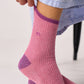 Calzini vintage glitterati in cotone pettinato rosa